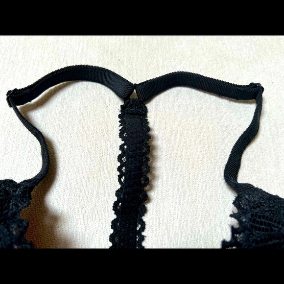 Victoria’s Secret PINK T-Back Black Lace Push-up Padded Bra - Picture 4 of 5